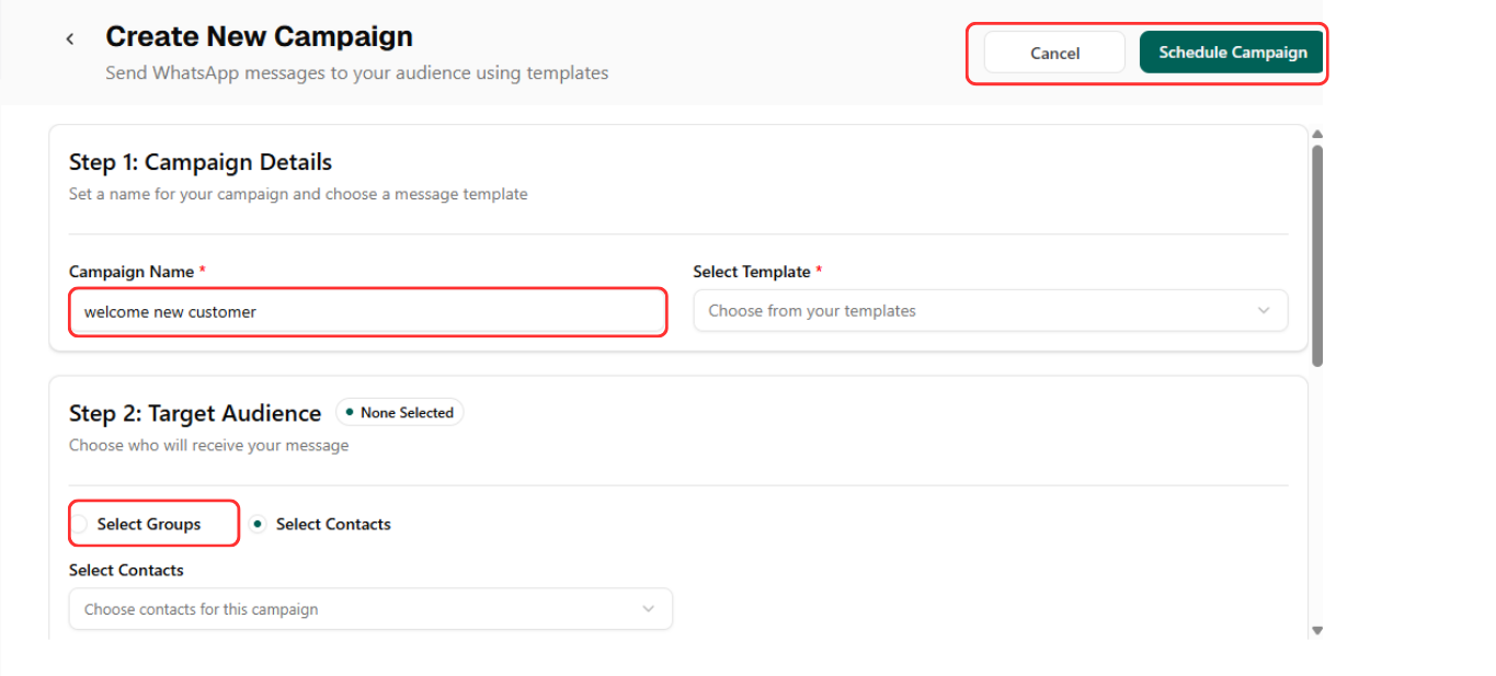 Step 5: Select Your Audience