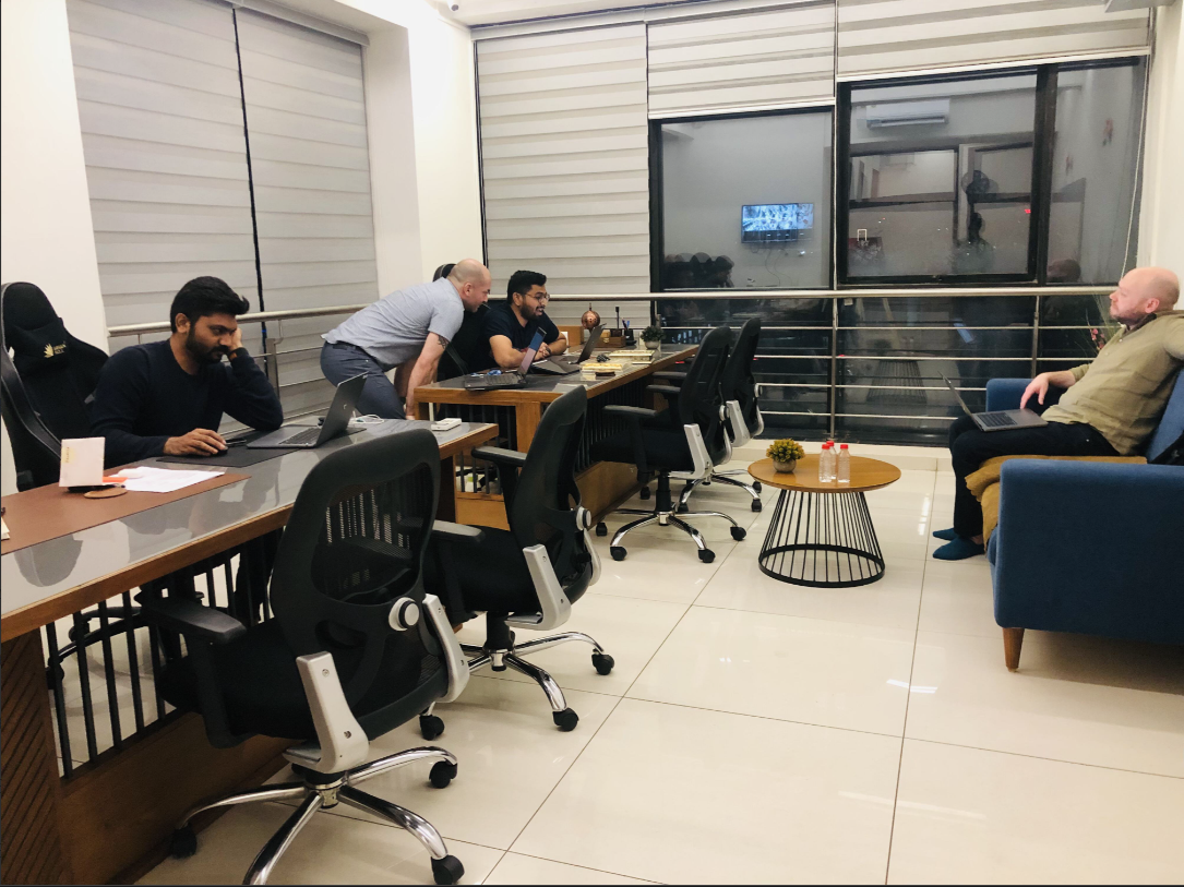 BVB Media founder checking on the web development plan.