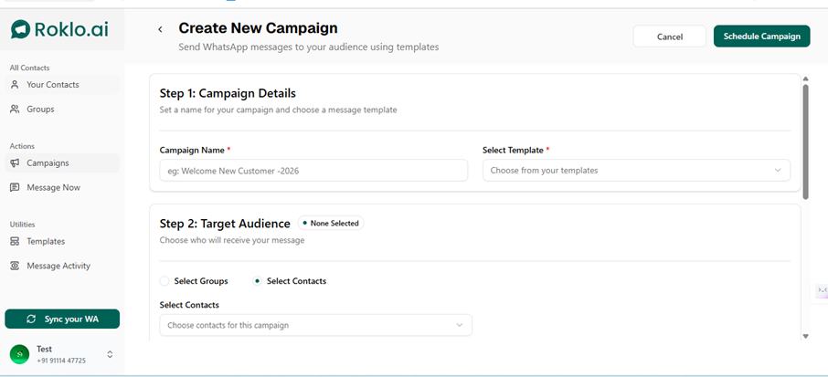 Step 3: Set Up Your Message Template